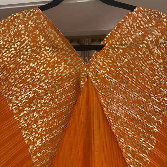 NWOT KATE HEWKO - Orange / Gold Leopard Geometric Glam Dress -One Size Fits Most - Picture 13 of 16